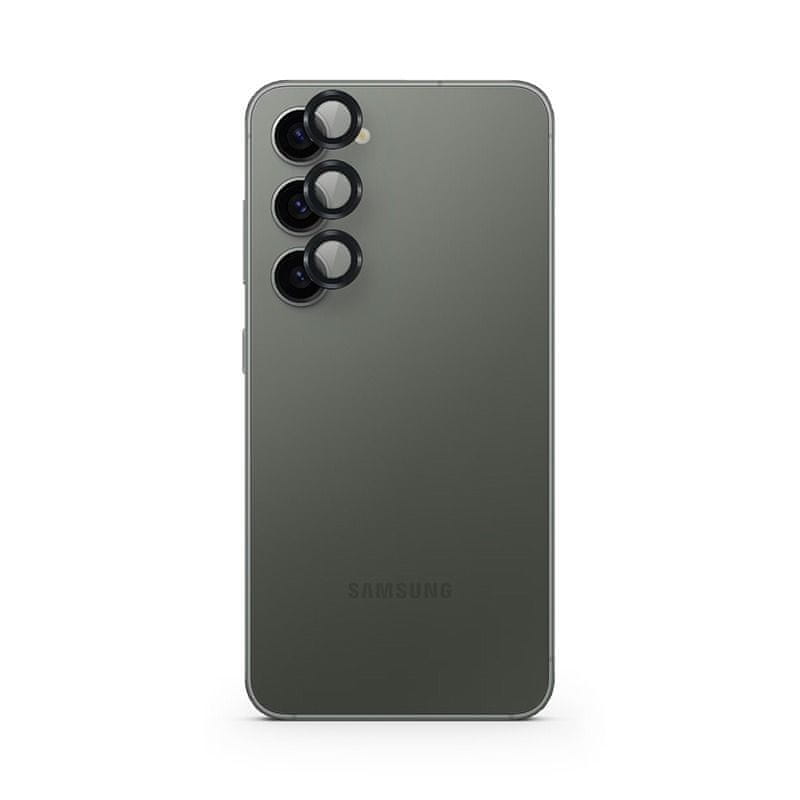 EPICO hliníkové ochranné sklo na šošovky fotoaparátu pre Samsung Galaxy S24 Plus 5G 86612151300002 - čierne